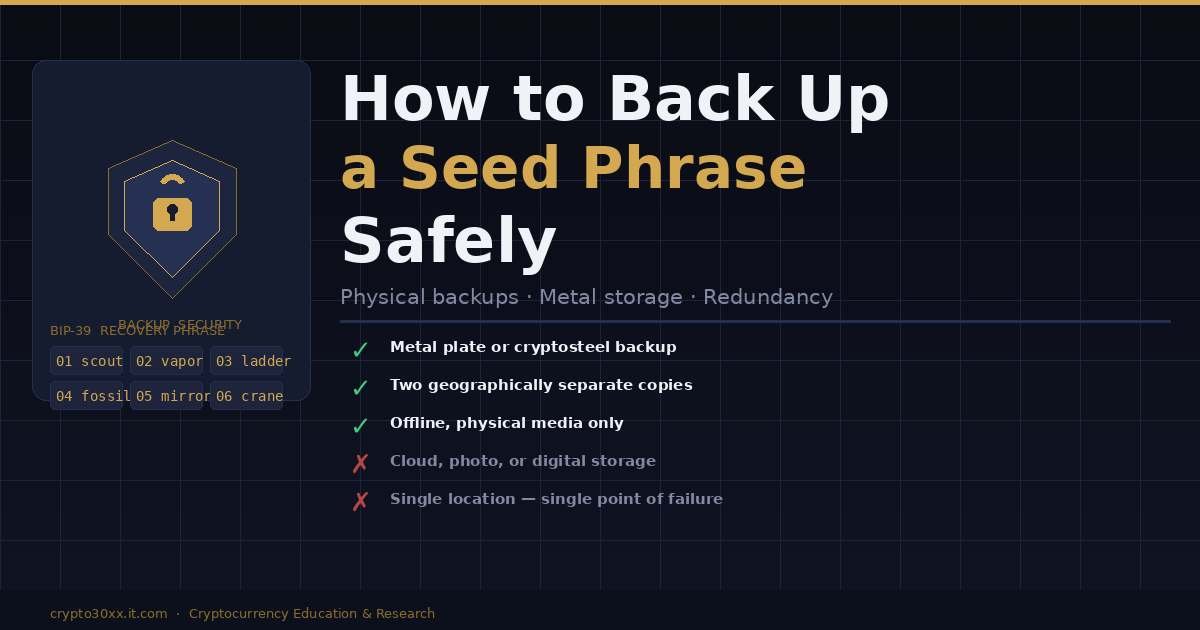How to backup seed phrase safely