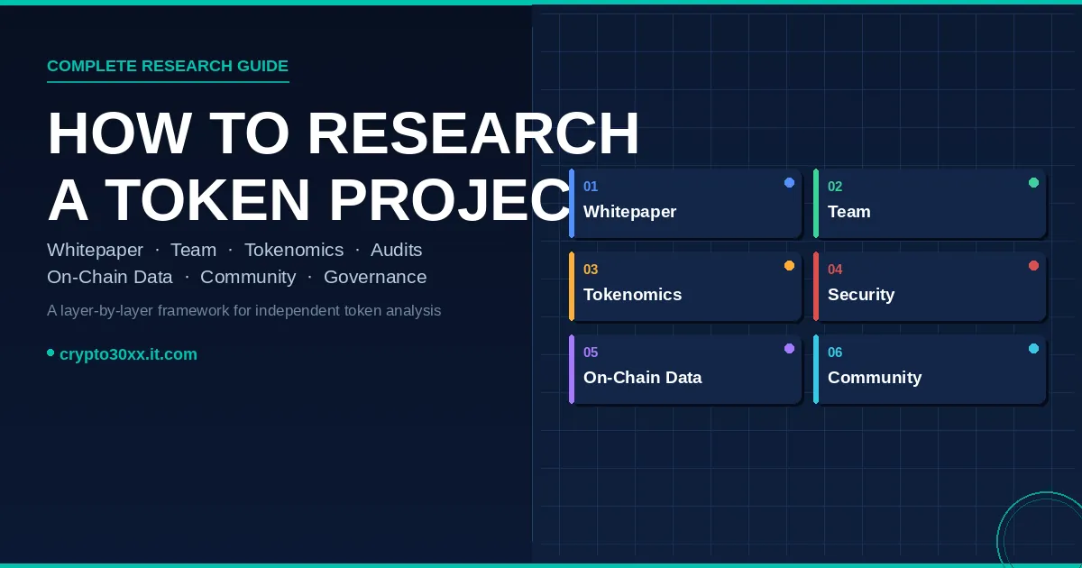 How to research a token project: whitepaper, team, tokenomics, security, on-chain data, and community framework